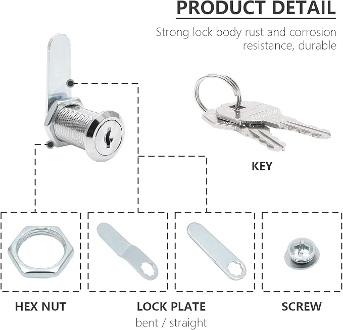 Uenhoy 6 Pack Cam Locks Keyed Alike, 1-1/8" Set - Image 4