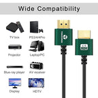 Thin HDMI to HDMI Cable 10FT 2 Pack, Ultra Slim & Flexible HDMI Cord Supports - Image 4
