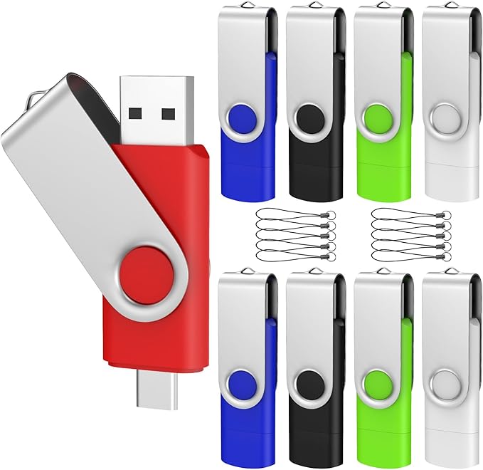 ABLAZE 16GB USB C Flash Drive 10 Pack, OTG USB 2.0 + Type C Memory Stick Dual by ABLAZEGlobal
