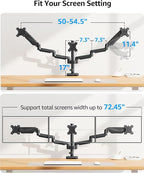 MOUNTUP Triple Monitor Mount, Triple Monitor Desk Mount - Image 9
