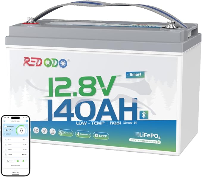 Redodo 12V 140Ah LiFePO4 Battery Group31, 10-Year Lifespan, 150A BMS & by PrimeDayRedodoSaveup55