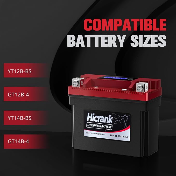 YT12B-BS Lithium 12V 6Ah 360CCA LiFePO4 Motorcycle Battery, Powersports Battery - Image 4
