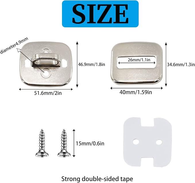 3 Pack Anti Theft Self Adhesive Security Plate - Image 2