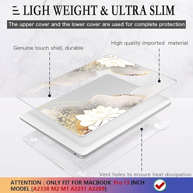 CISSOOK Compatible with MacBook Pro 13 inch Case 2020-2025 Model M1 & M2 A2338 - Image 4
