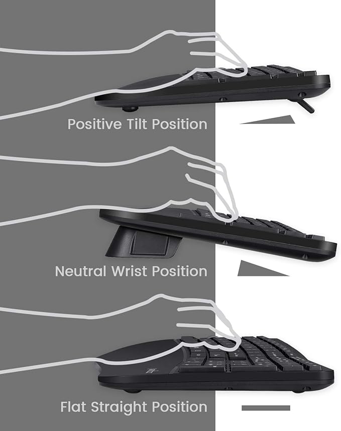 Perixx Periduo-605, Wireless Ergonomic Split Keyboard and Vertical Mouse Combo - Image 3