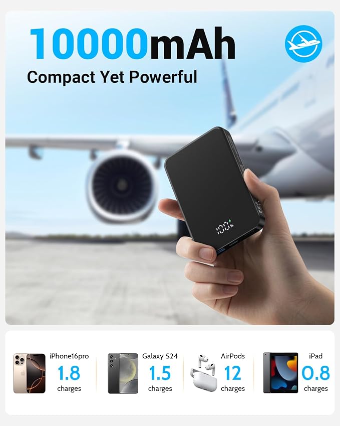 for Magsafe Portable Charger, Aluminum Alloy Small 10000mAh 20W PD Magnetic - Image 2
