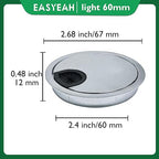 1 Pcs Desk Grommet 2-3/8" / 60 mm, Desk Cord Hole Cover, Cable Grommet Metal - Image 8
