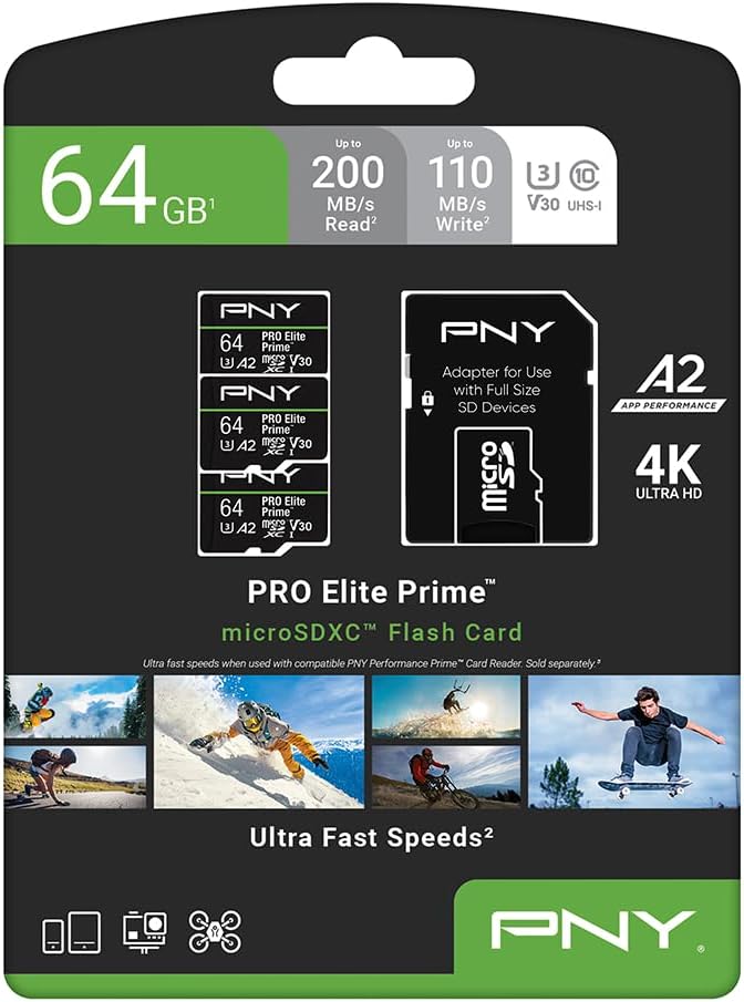PNY 64GB PRO Elite Prime C10 U3 V30 A2 microSDXC Flash Memory Card – Ultra-Fast - Image 8