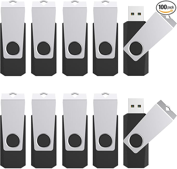 TOPESEL 100 Pack 128MB USB 2.0 Flash Drive, Thumb Drive, Memory Stick, Pen Drive by TOPESEL