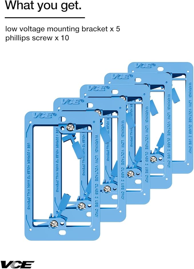 VCE Low Voltage Mounting Bracket Single Gang Wall Plate, Flush Low Voltage Box - Image 8