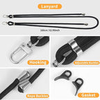 for iPhone 15 Pro Case with 62.99 inch Lanyard, Classic Clear&Black Magnetic - Image 4