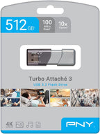 PNY 512GB Turbo Attache 3 USB 3.2 Flash Drive 100MB/s - Image 4