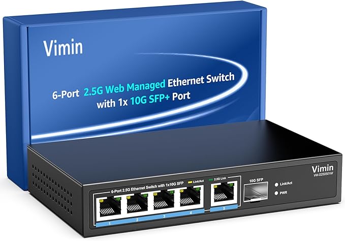 5 Port 2.5G Base-T Smart Web Ethernet Switch Managed by Vimin