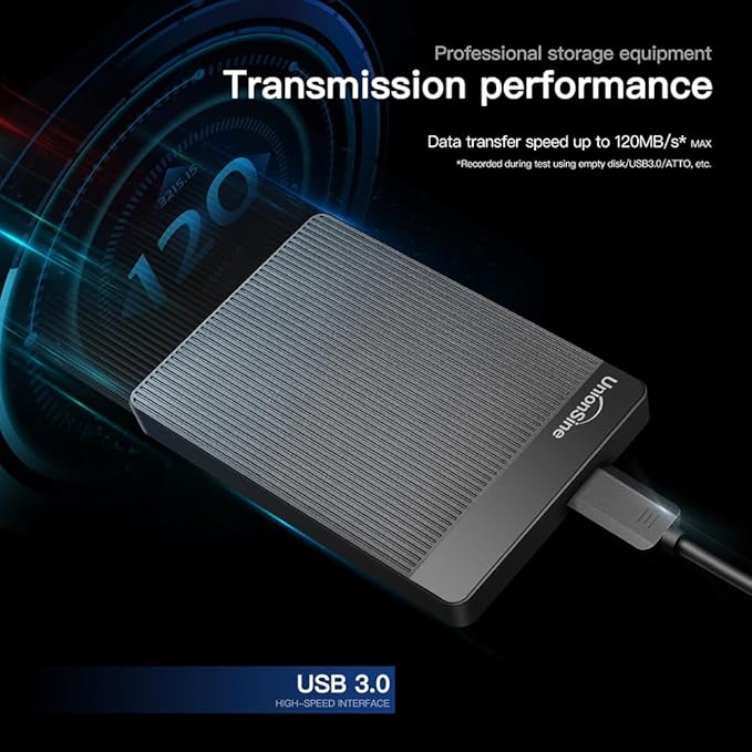 UnionSine 2TB Ultra Slim Portable External Hard Drive HDD-USB 3.0 - Image 3