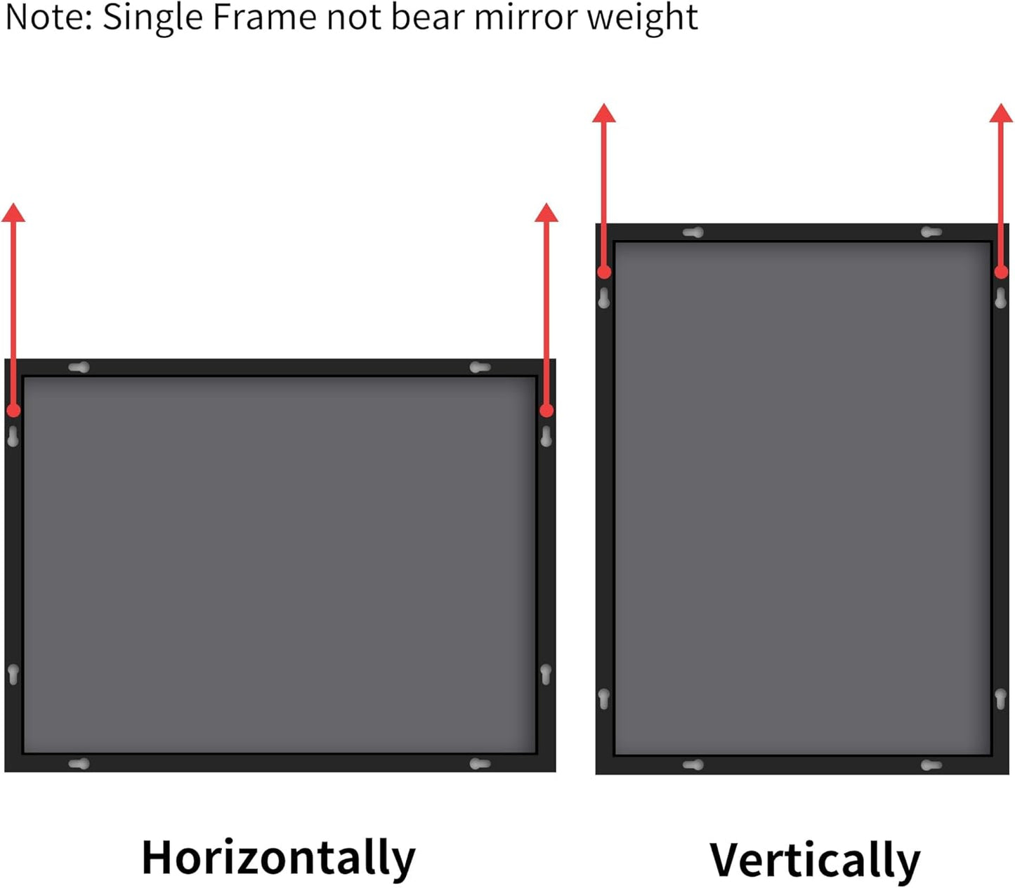 36x55 inch Bathroom Mirror, Silver Rectangle Mirror with Thin Metal Frame, Large Rectangular Wall Mirrors for Bathroom, Living Room, Big Mirror Hang Horizontal/Vertical
