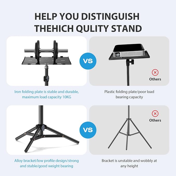 Projector Stand Tripod, Laptop Tripod Stand, Foldable Portable Projector Floor - Image 3