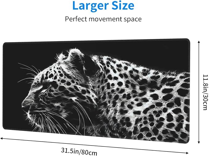 Black and White Gaming Mouse Pad 31.5 x 11.8 Inch Extended Large Mouse Pad - Image 6
