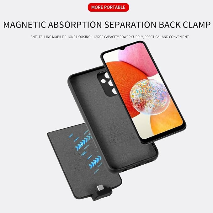 Fey Battery Case for Galaxy A34, Extended Charging Cases for Samsung Galaxy A34 - Image 2