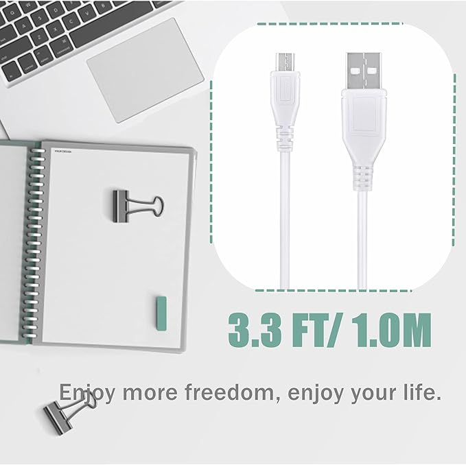 5ft White Micro USB Pc Data/Charging Cable Cord Replacement - Image 4
