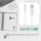 5ft White Micro USB Pc Data/Charging Cable Cord Replacement - Image 4