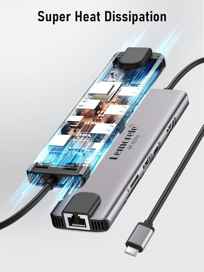 Lemorele USB C Hub Multiport Adapter 10-in-1 - Image 6