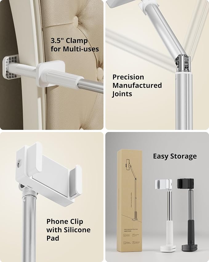 Phone Holder for Bed, 360° Rotation Cell Phone Stand, Flexible Long Arm - Image 5