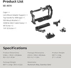 SmallRig Camera Cage Basic Kit for Blackmagic Design Cinema Camera 6K, Full - Image 9