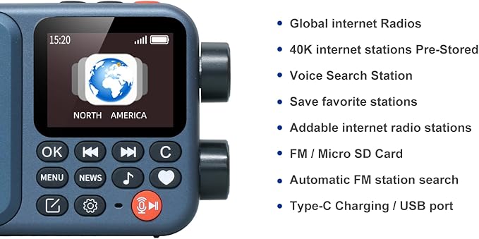 Choyong A8W Portable Smart Internet Radio Receiver WIFI/4G Speaker - Image 2