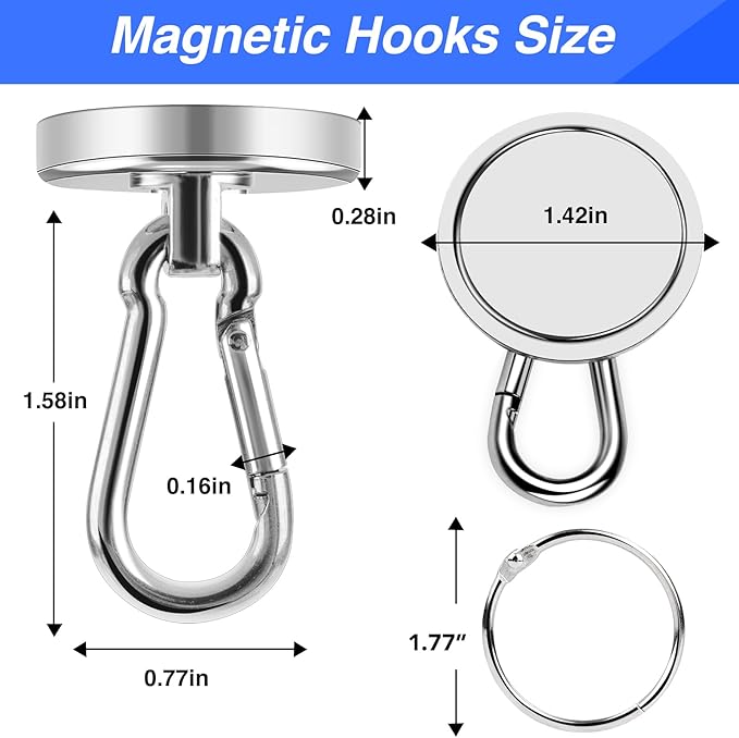 LOVIMAG Magnetic Hooks Heavy Duty, 150LBS Super Strong Magnet Hooks Magnetic - Image 2