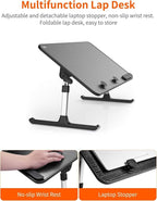 Desk, SAIJI Adjustable Laptop Stand, Breakfast Tray, 5 Heights, 4 Angles - Image 4