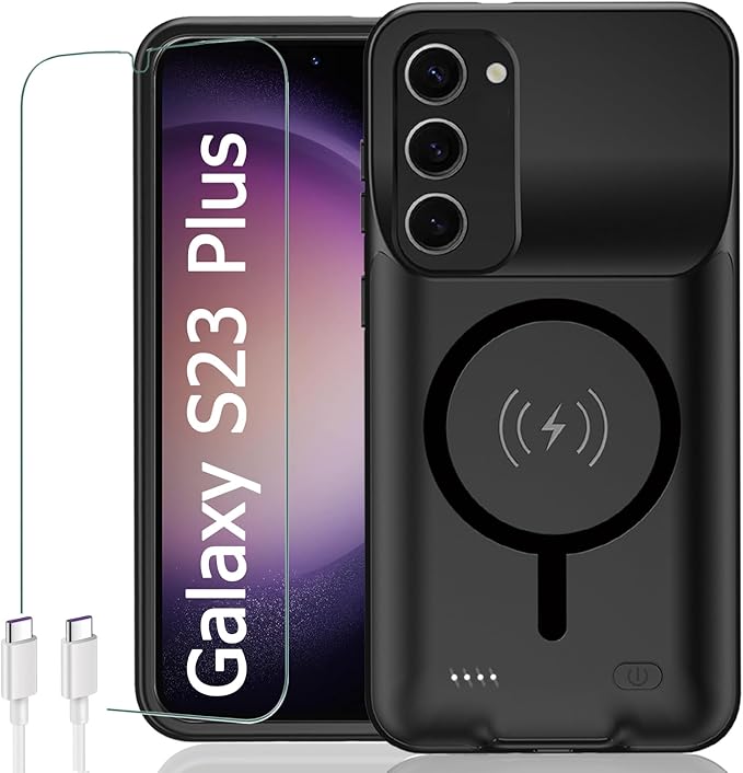 Battery Case for Galaxy S23 Plus, Slim Portable Protective Fast Charging Case by KCKEBLM