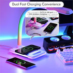 WILIT Desk Lamp with Wireless Charger, Music Sync RGB Color Changing Lights - Image 4