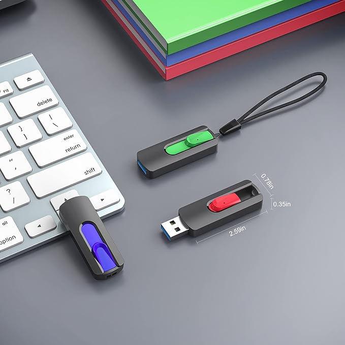 RAOYI 3 Pack 128GB USB 3.1 Flash Drive, High Speed Renewed Colorful Thumb Drive - Image 5