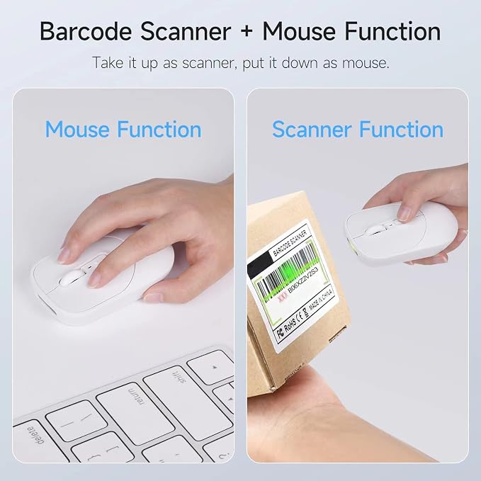 New Wireless Mouse Barcode Scanner, 2-in-1 Design 2D Handheld Barcode Scanner - Image 2