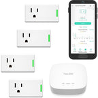 YoLink Smart Energy Plug 15A – 4-Pack, 1/4 Mile LoRa Range, High-Power Devices by YoLink