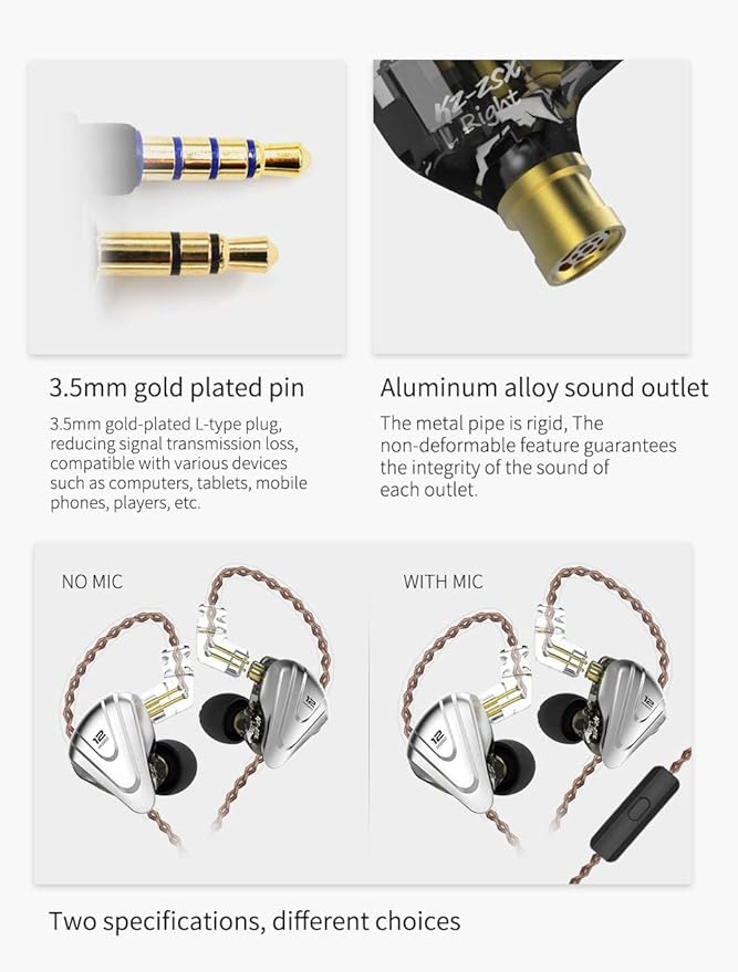 KZ Wired Earbuds ZSX in-Ear Headphones - Image 6