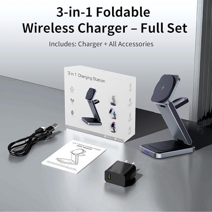 3 in 1 Magnetic Wireless Charger Station - Image 9