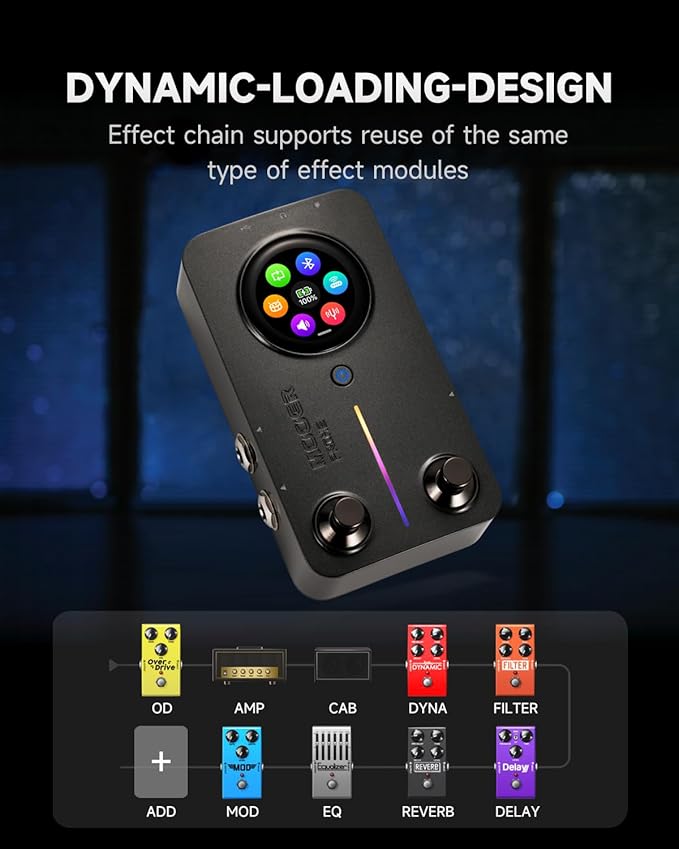 MOOER Prime M2 Multi Effects Processor Headphone Amp, AI Stereo Bass Guitar - Image 4