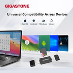 GIGASTONE SD Card Reader 2-Pack, 5-in-1 USB-A/USB-C Card Reader, Dual Slot - Image 2