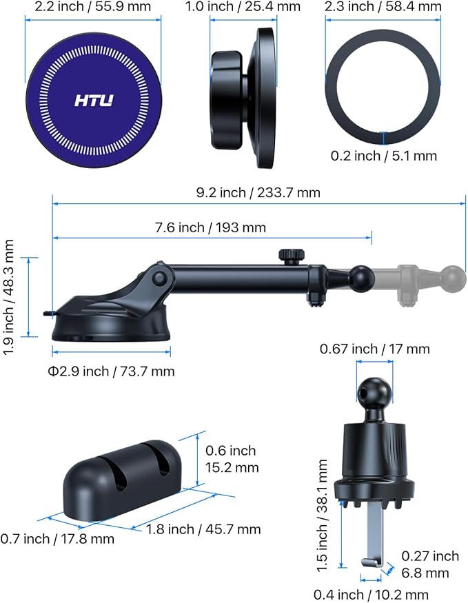 HTU for MagSafe Car Phone Mount Magnetic Phone Holder for Windshield Vent - Image 8