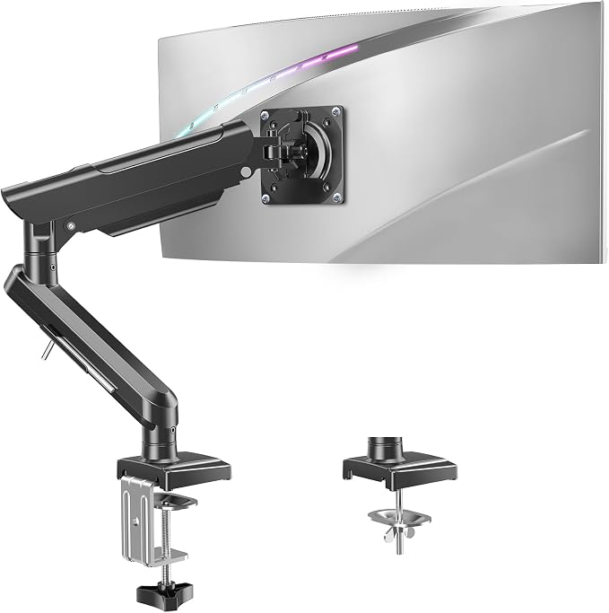 Single Monitor Mount for 22 24 27 32 inch Screen, Gas Spring Arm Holds 4.4-22 by MOUNTUP
