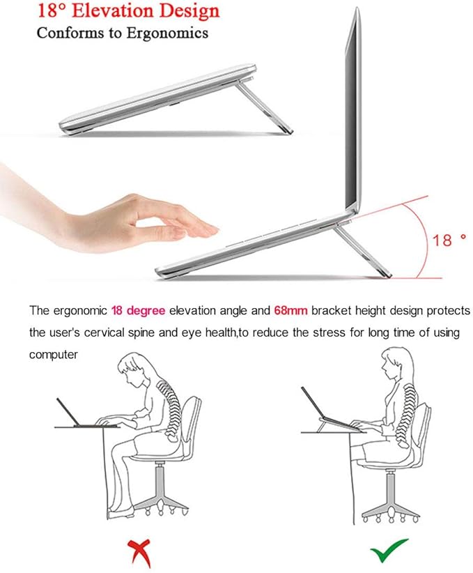 Laptop Stand, Aluminum Portable Foldable Laptop Support Stand Holder Desk Table - Image 5