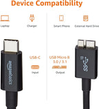 Amazon Basics USB-C to Micro USB 3.1 Gen 2 Fast Charging Cable, 10Gbps - Image 3