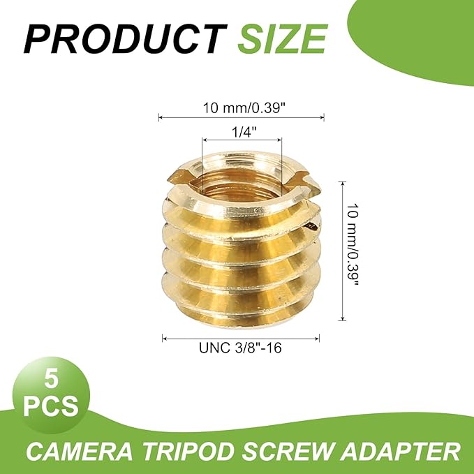 PATIKIL 1/4" Female to 3/8" Male Convert Screws Adapter - Image 2