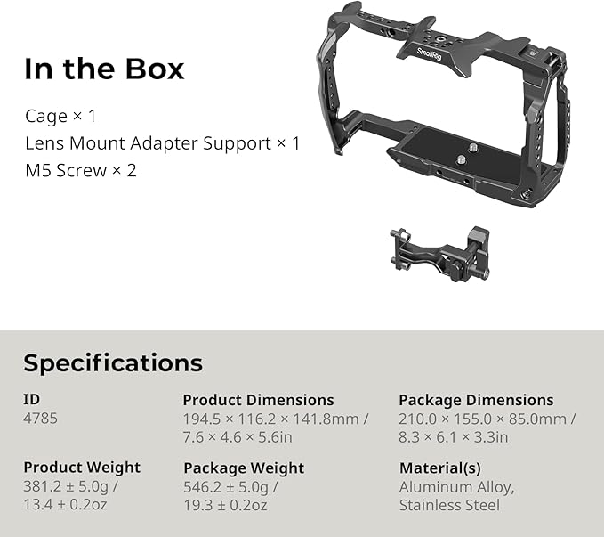 SmallRig Cage for Blackmagic Design Cinema 6K, Only for BMCC 6K, Full/Half Cage - Image 8