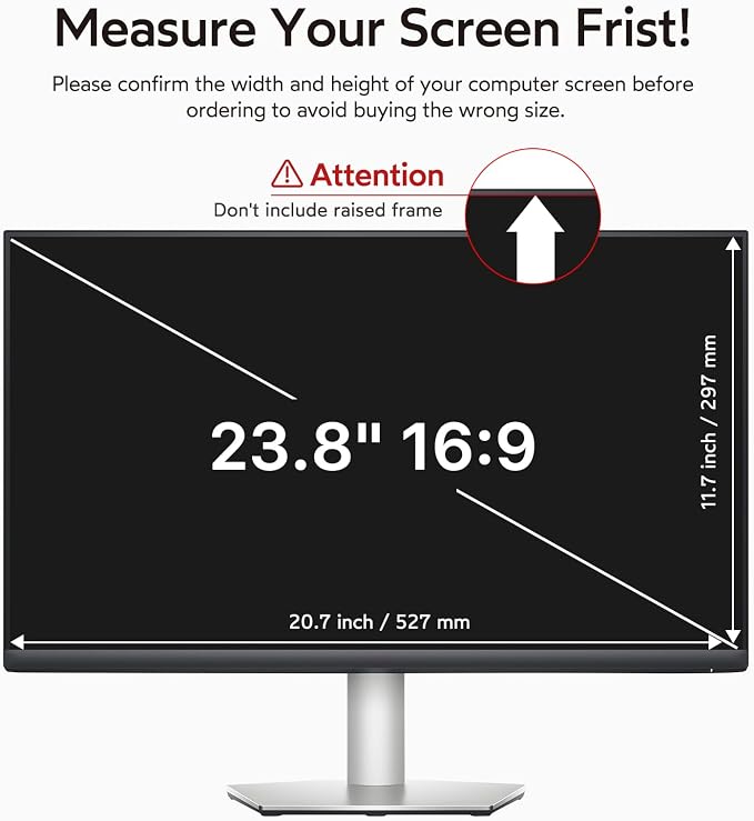 BERSEM 23.8 inch Removable Computer Privacy Screen Filter - Image 6