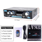 AK35 Stereo Amplifier Home Audio Bluetooth 5.0 Max 200W 2.0 Channel Mini - Image 7