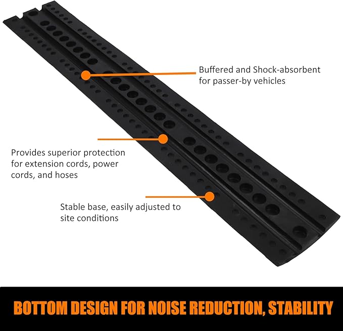 Heavy Duty Speed Bumps for Driveway, 6 ft 2 Pack Rubber Speed Bumps, 2 Channel - Image 8