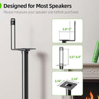 USX MOUNT Bookshelf Speaker Stands Pair, Height Adjustable Extends 32-42 inch - Image 3