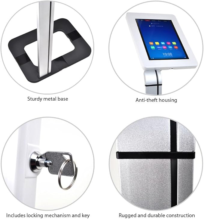 Pyle Tablet Metal Security Stand Holder, Adjustable Clamp-Style Arm, Fits iPad - Image 3